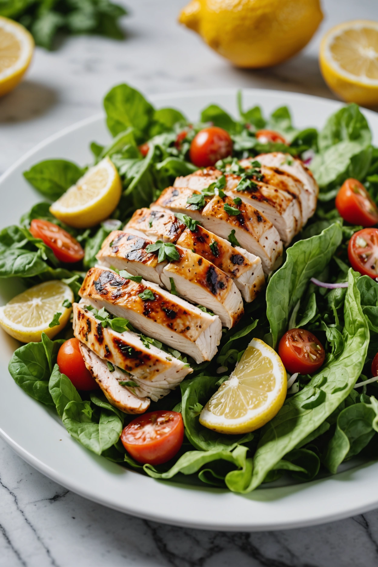 1. Grilled Lemon Herb Chicken Salad