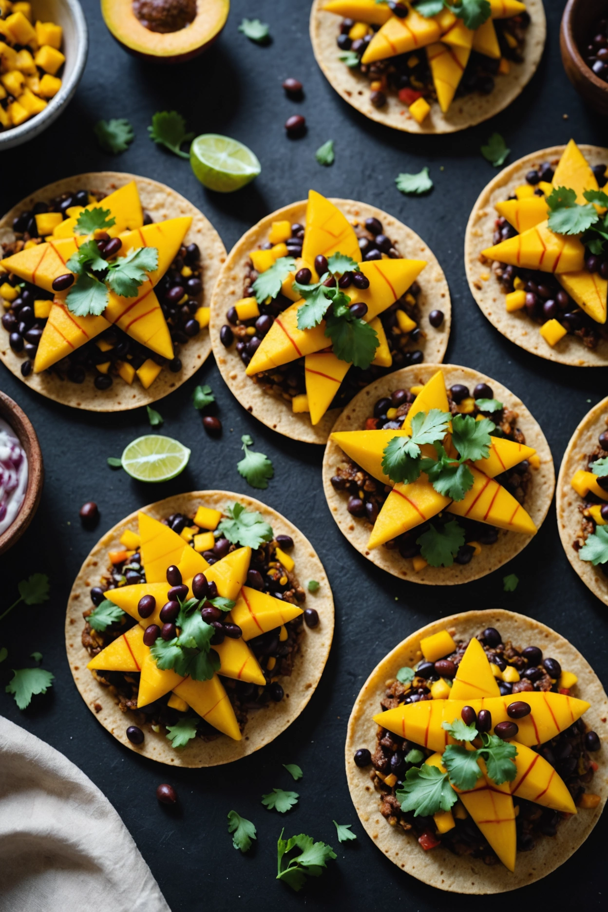 10. Mango and Black Bean Tostadas