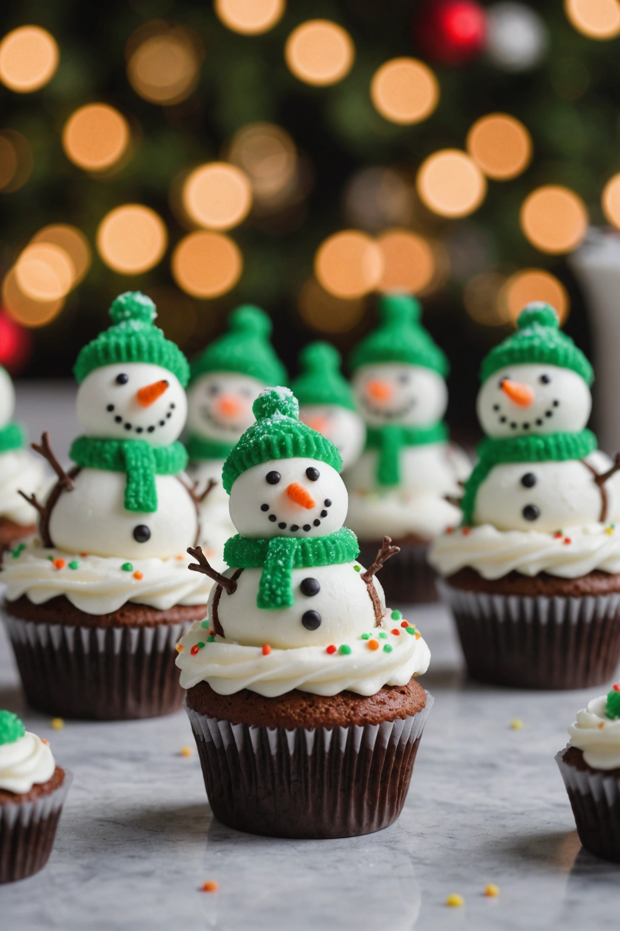 10. Snowman Cupcakes