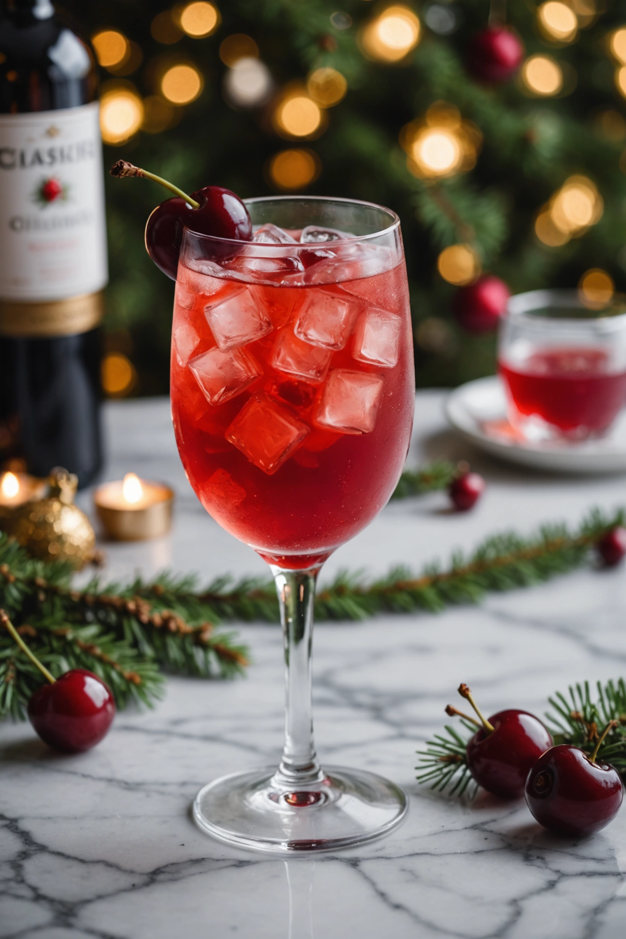 12. Cherry Vodka Christmas Fizz