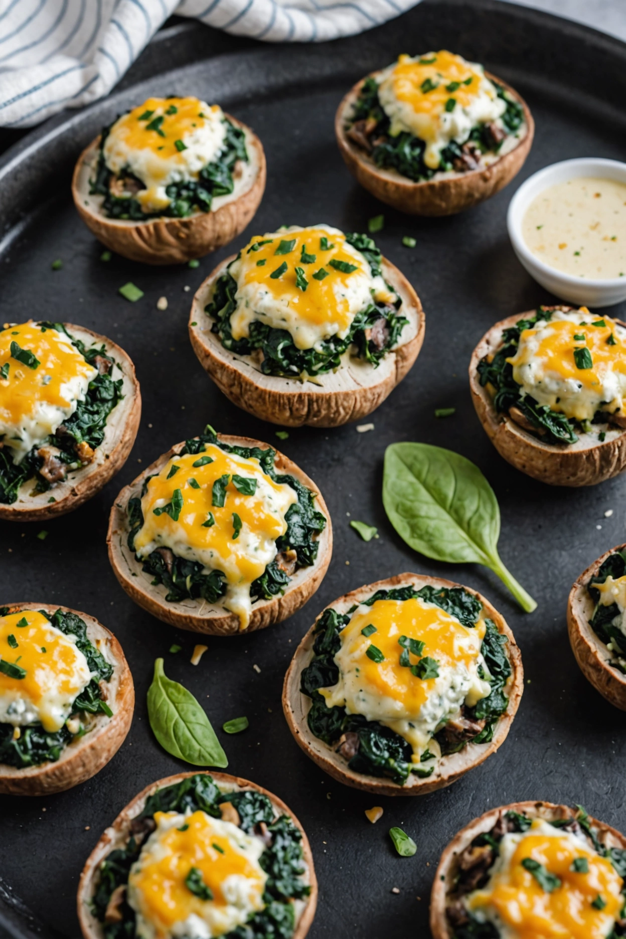 12. Spinach and Cheese Stuffed Mushrooms