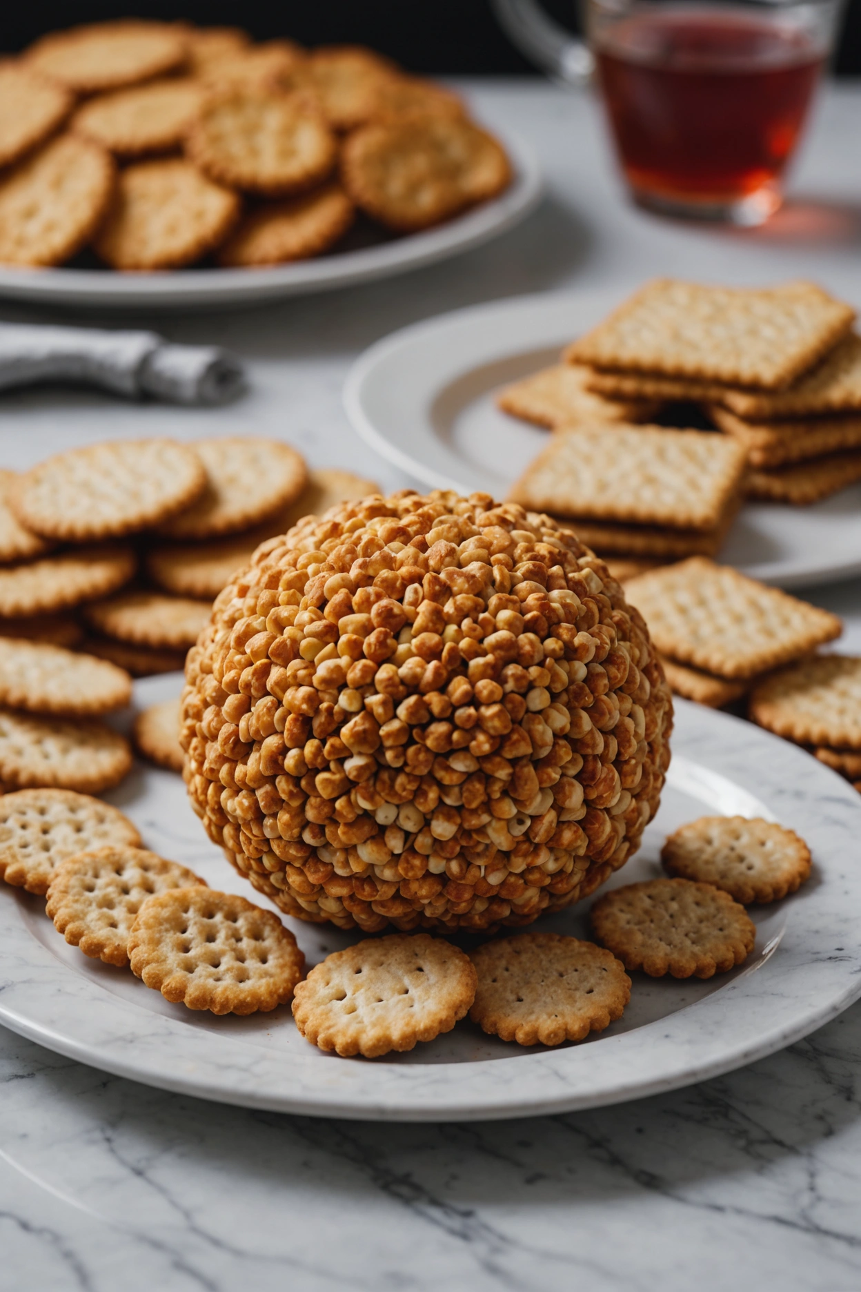 3. Cheese Ball with Crackers