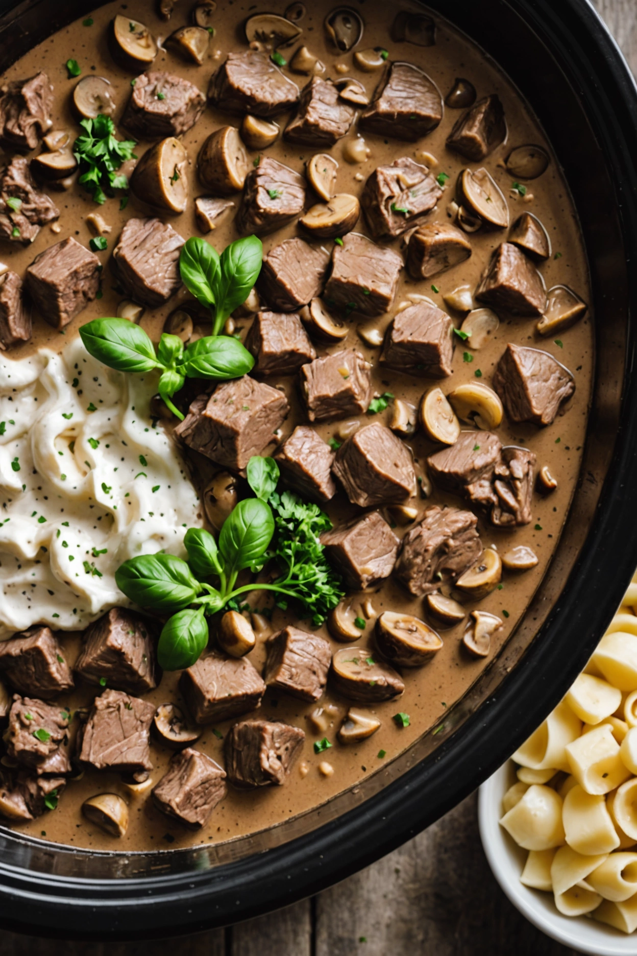 3. Slow Cooker Beef Stroganoff