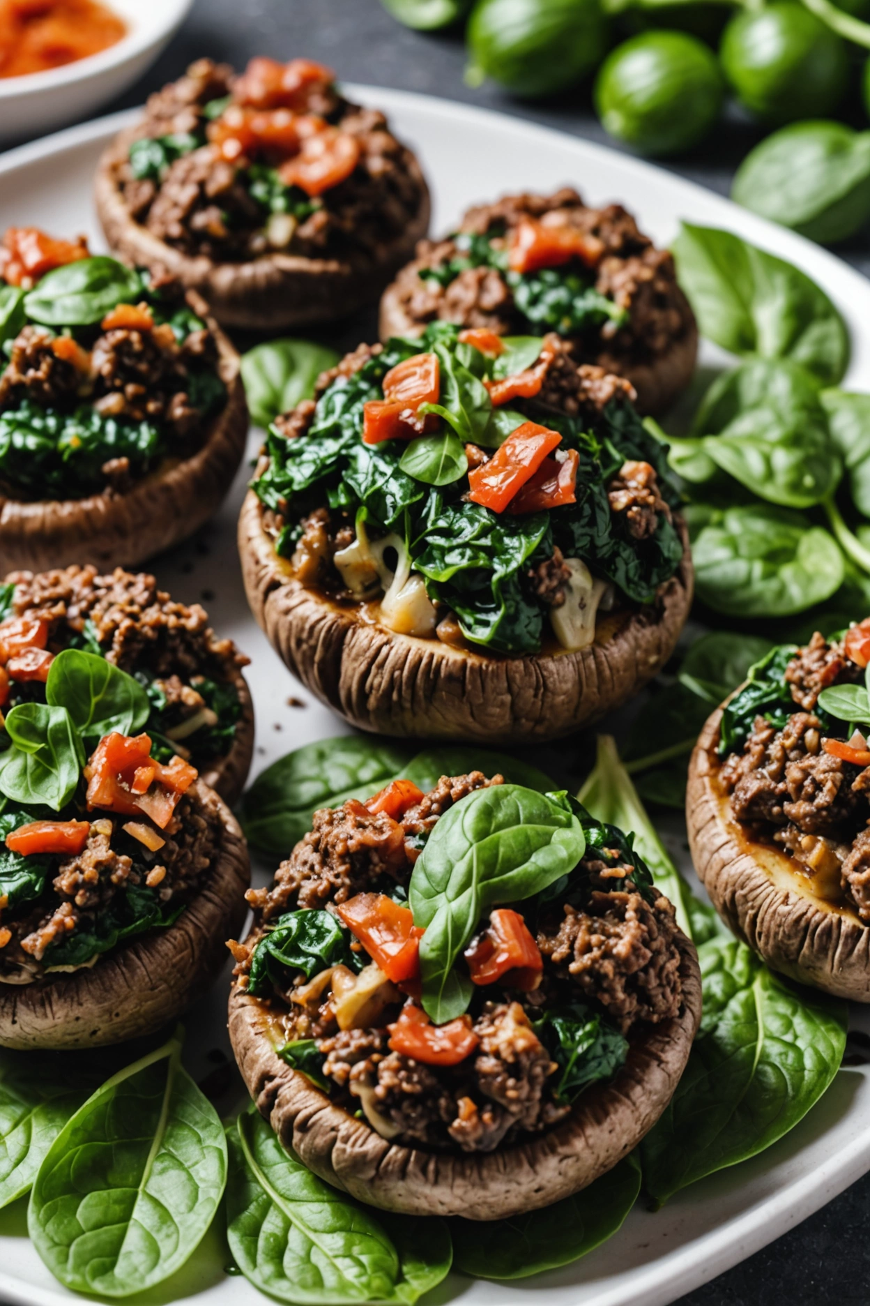 5. Keto Beef and Spinach Stuffed Mushrooms