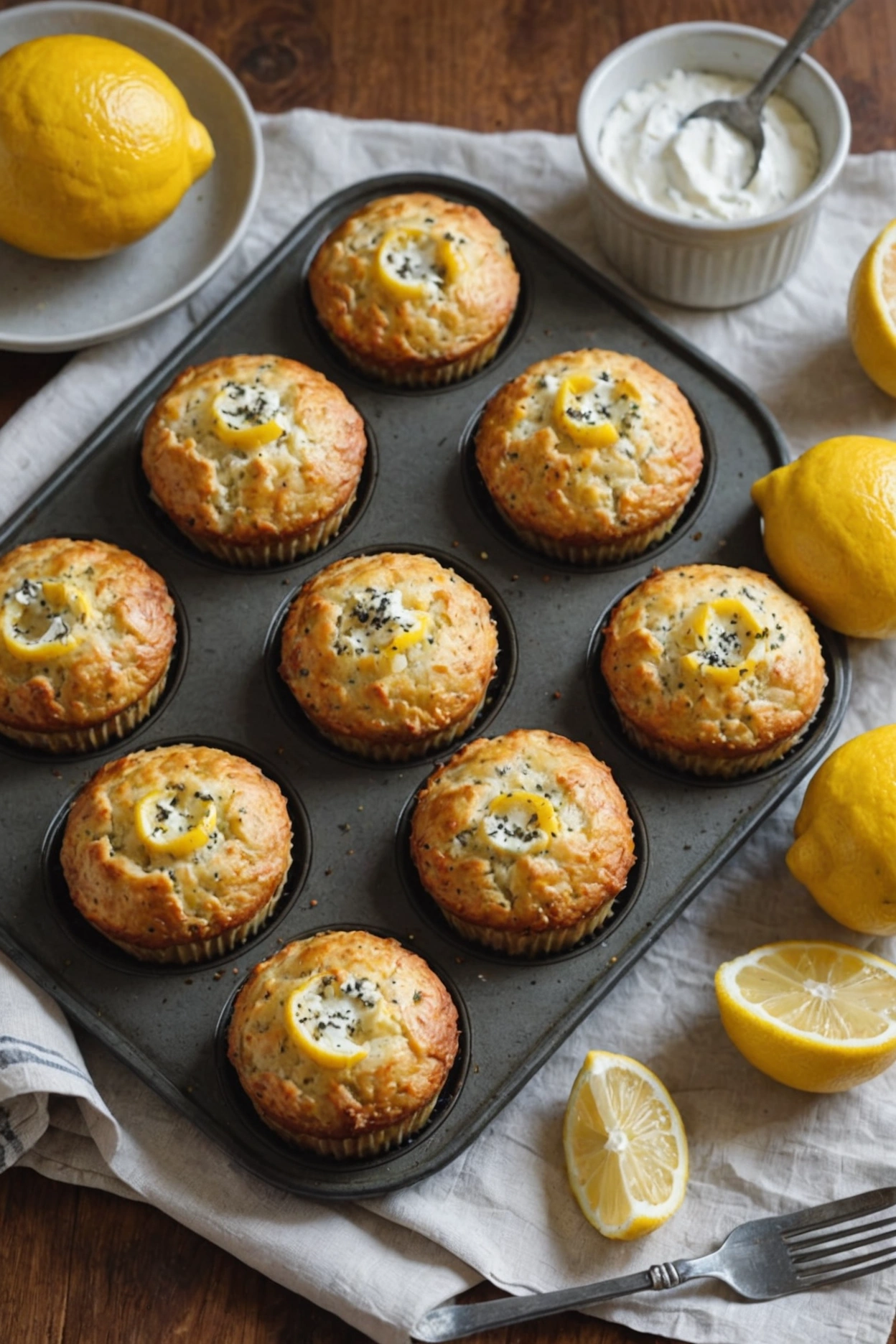 5. Lemon Poppy Seed Cottage Cheese Muffin