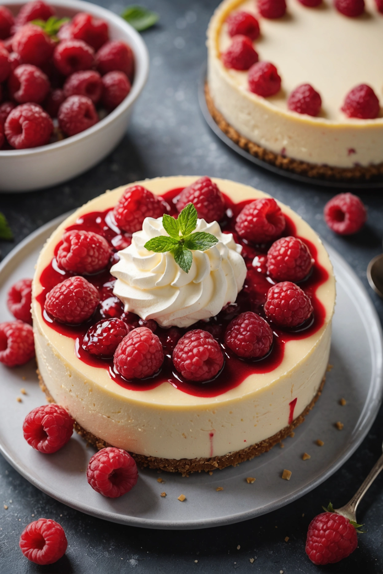 5. White Chocolate Raspberry Cheesecake