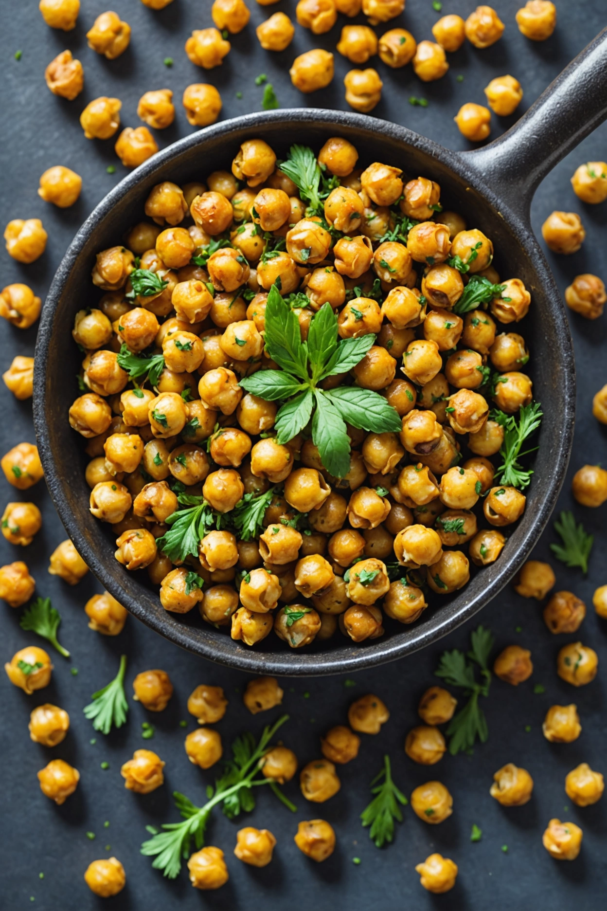 6. Lemon Herb Roasted Chickpeas