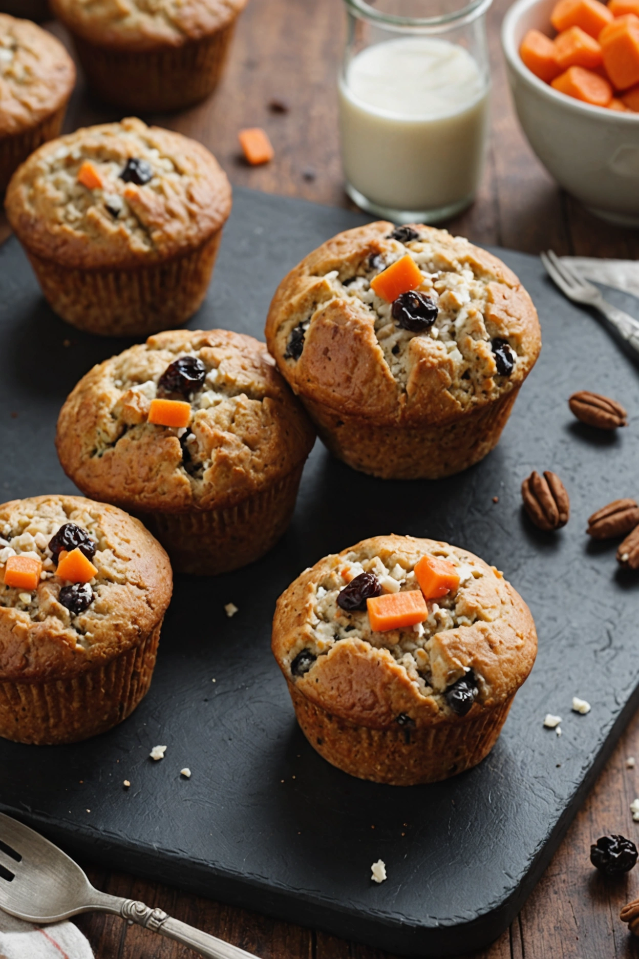 7. Carrot Raisin Cottage Cheese Muffin