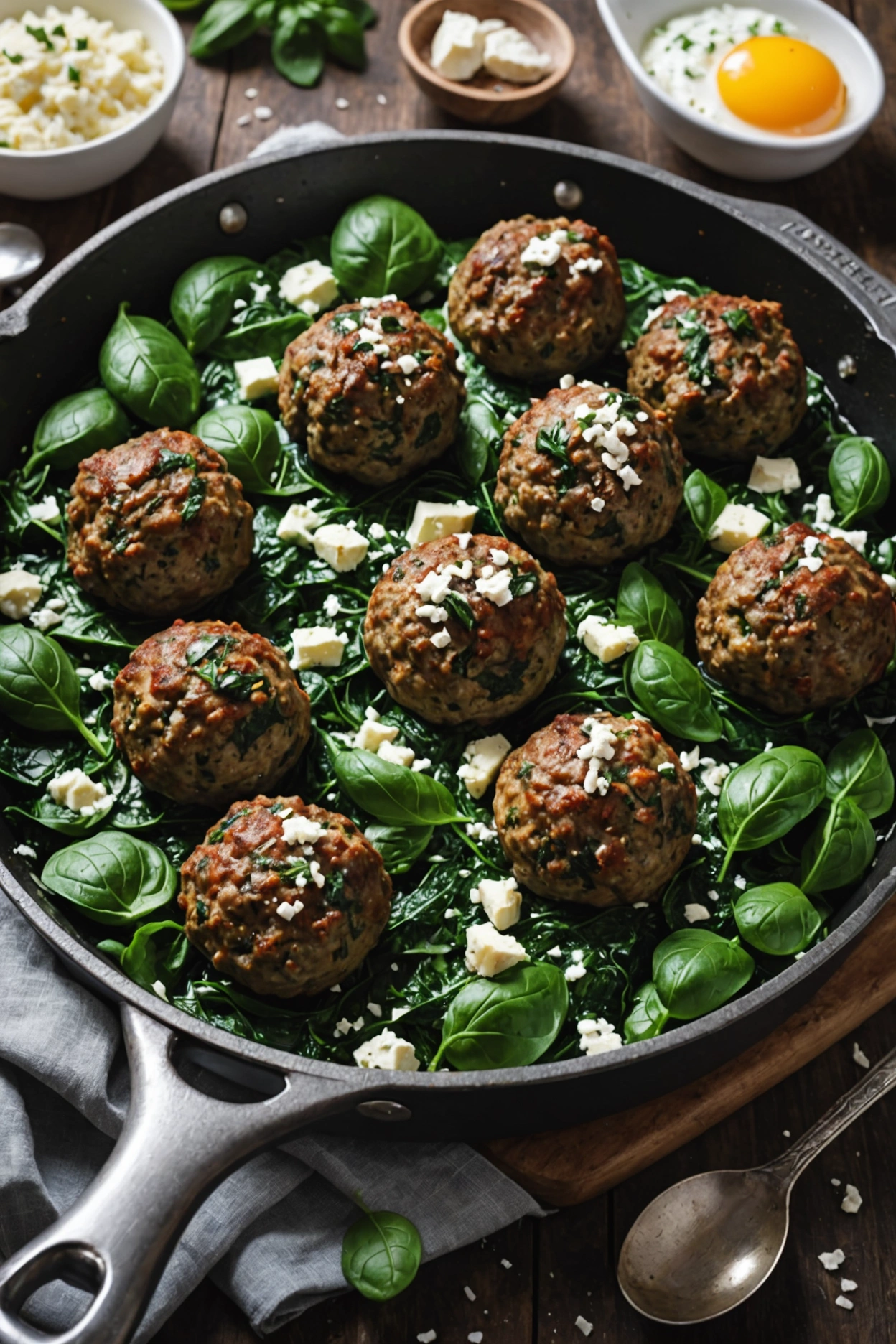 7. Keto Spinach and Feta Meatballs