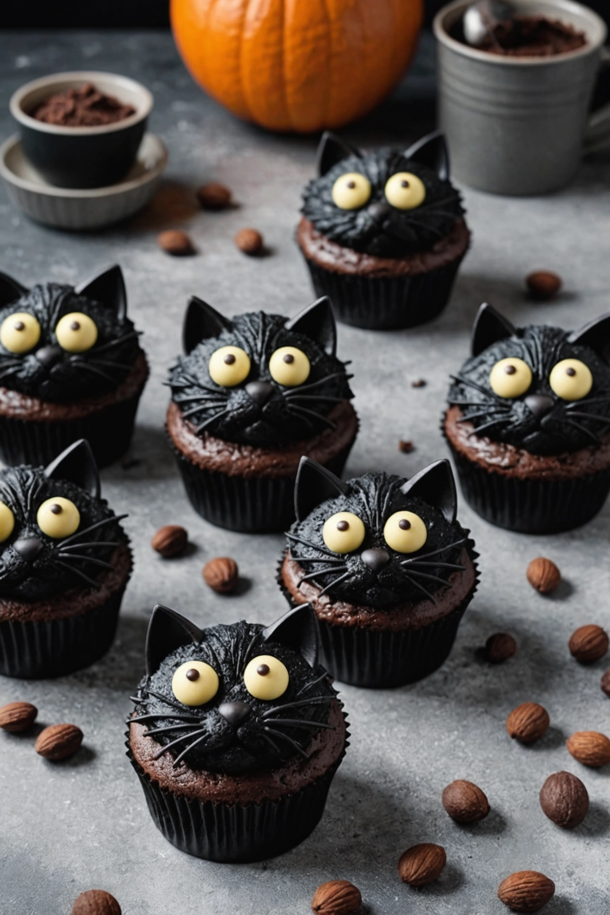 8. Black Cat Keto Cupcakes