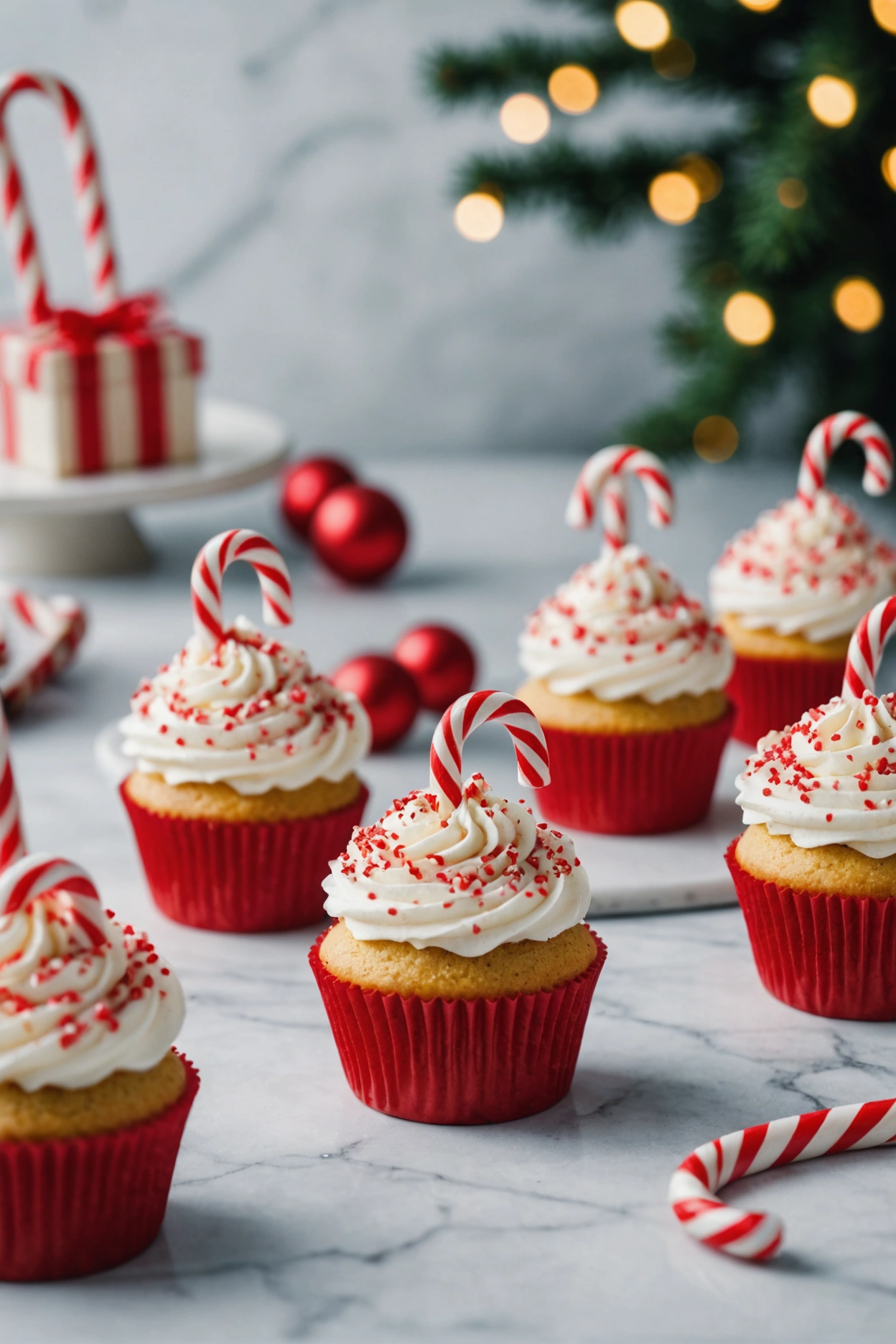 8. Candy Cane Cupcakes