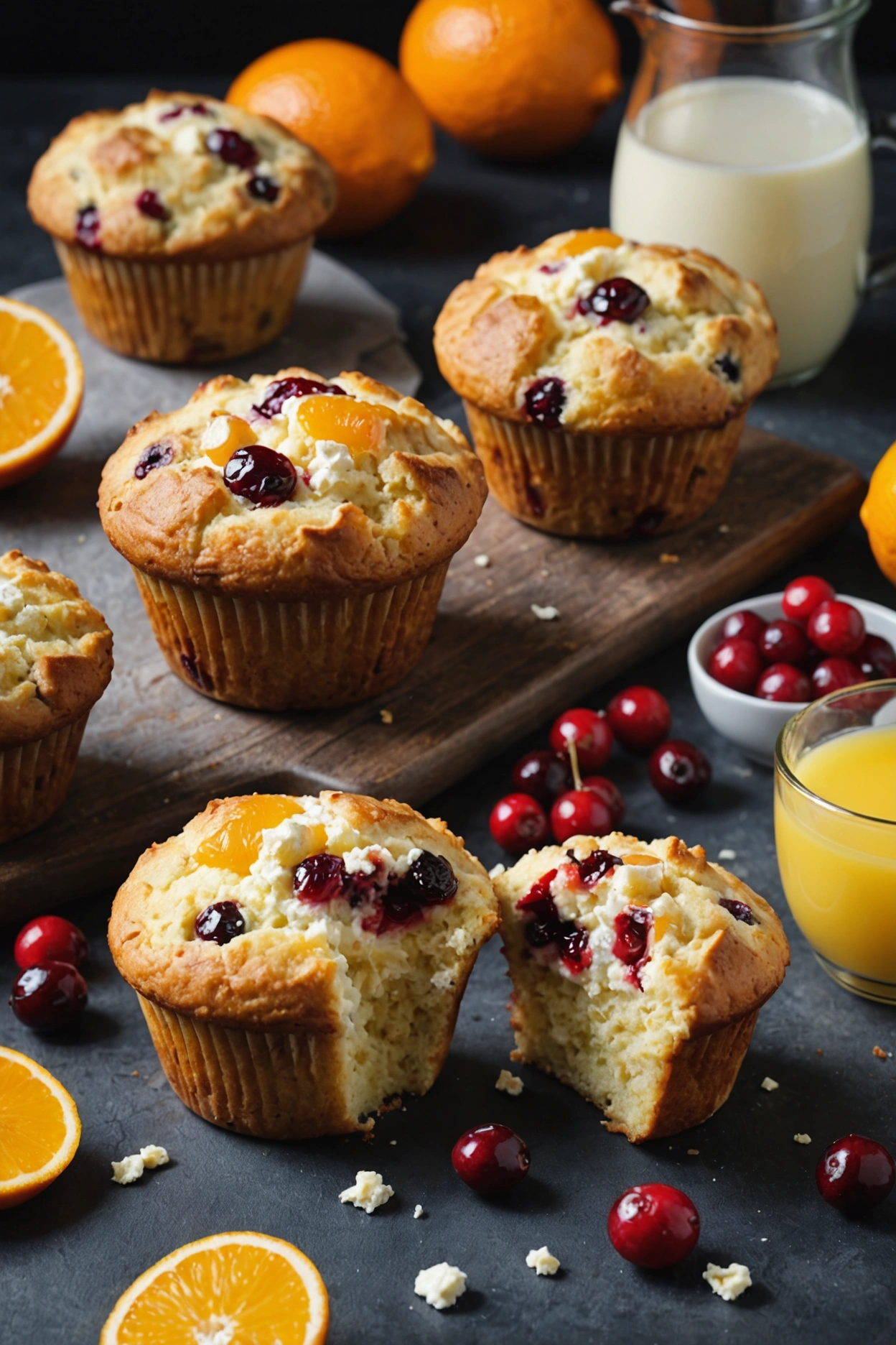 8. Cranberry Orange Cottage Cheese Muffin