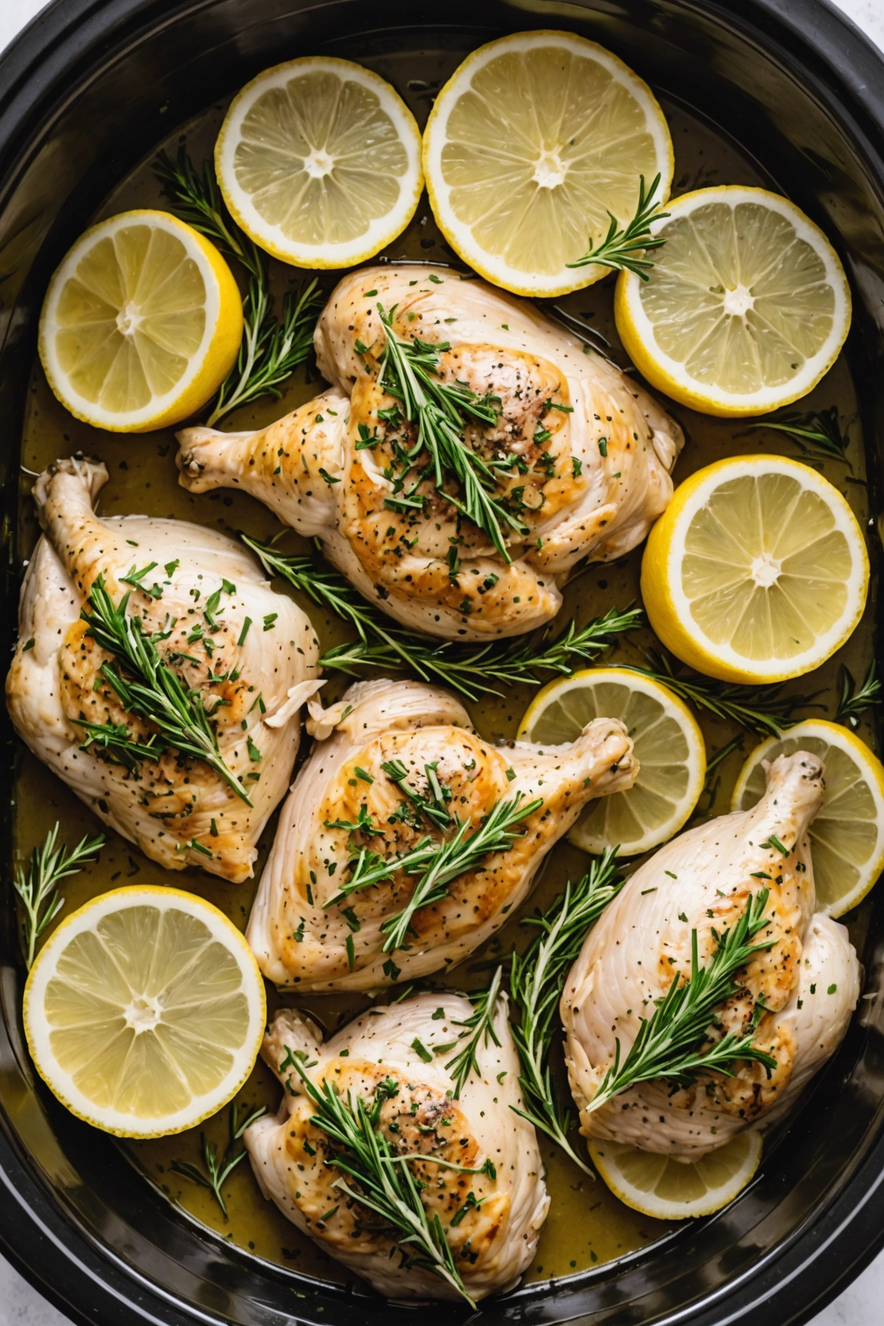 8. Slow Cooker Lemon Herb Chicken