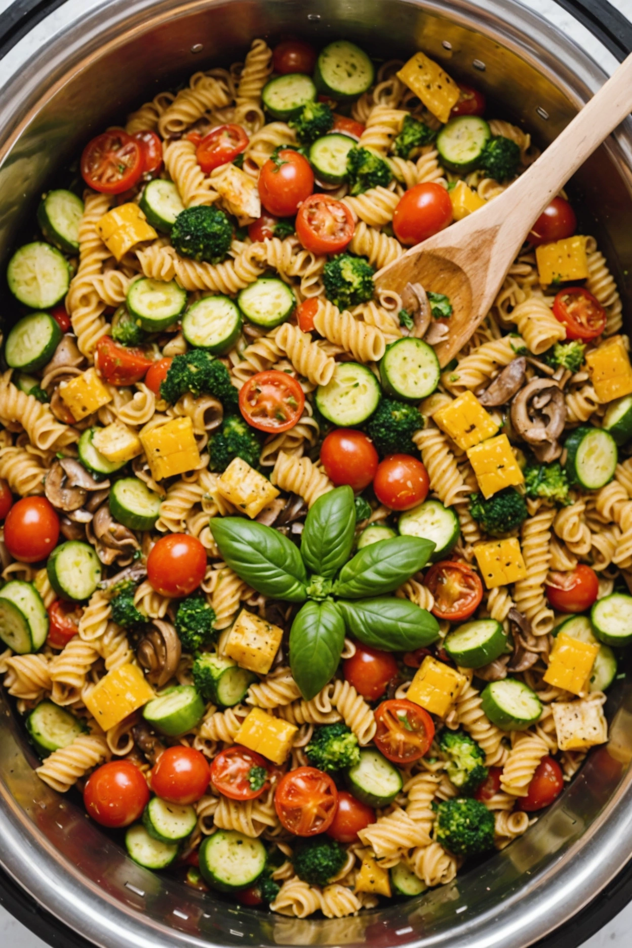 8. Slow Cooker Veggie Pasta