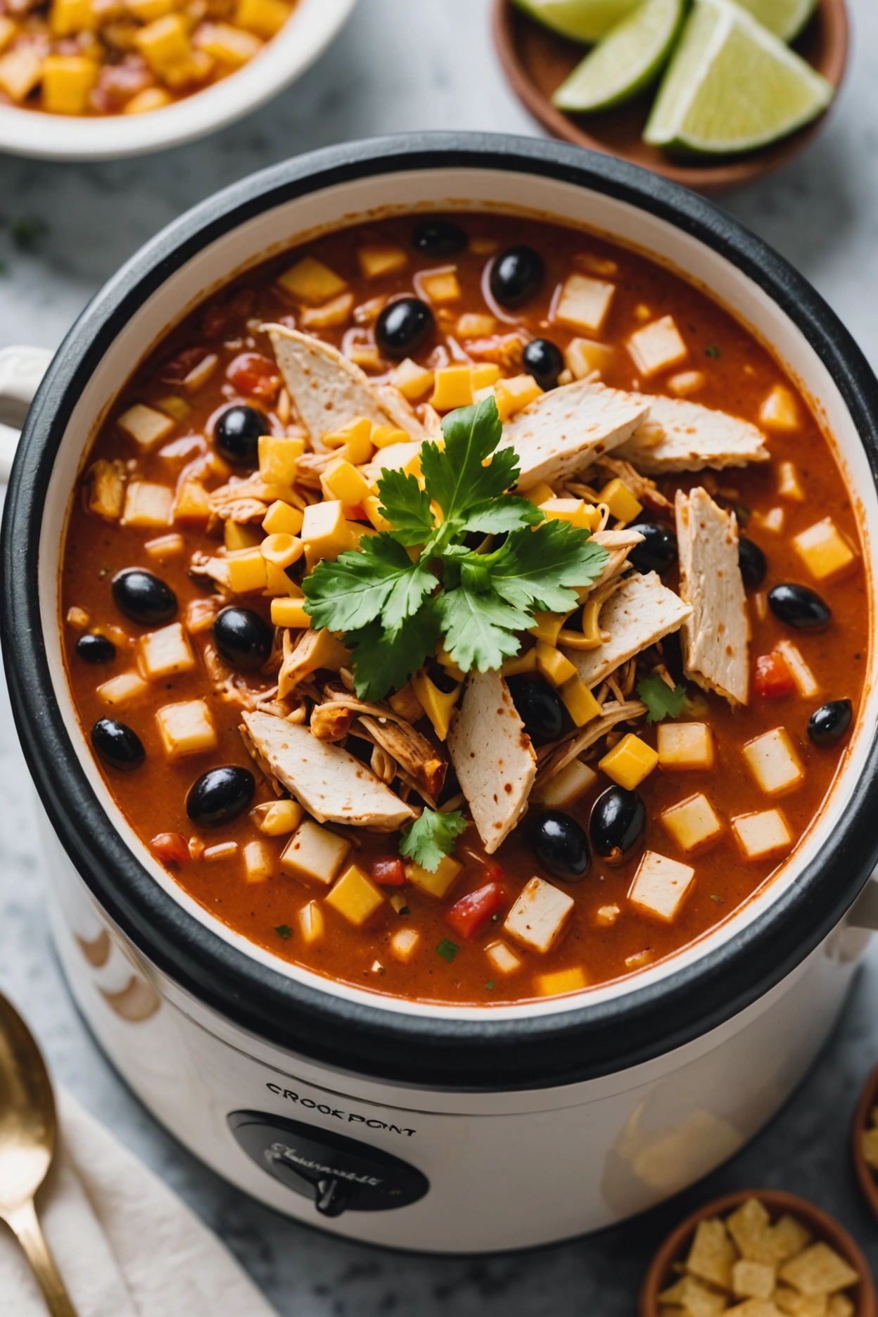 9. Crockpot Chicken Tortilla Soup