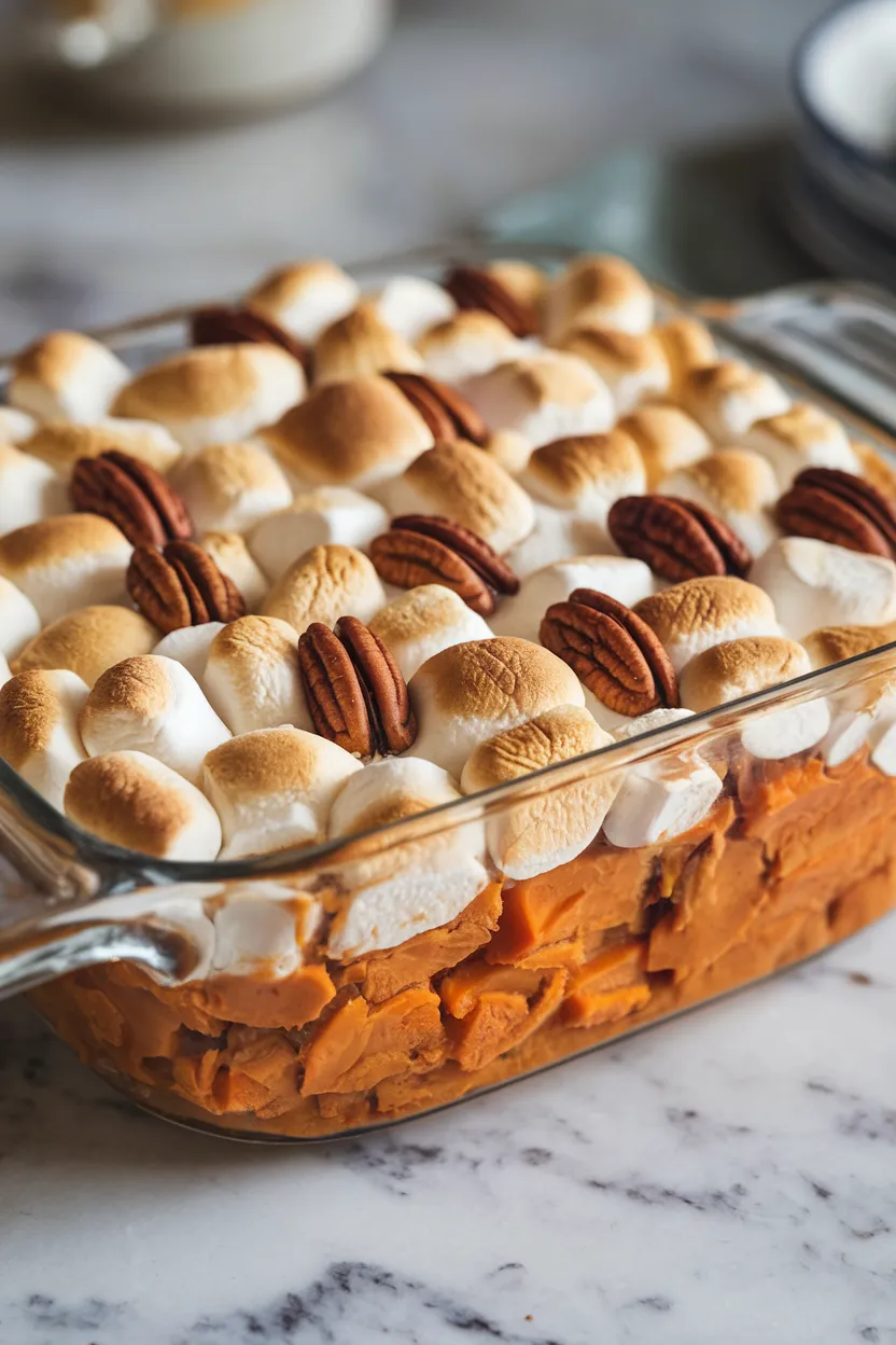 1. Sweet Potato Casserole with Marshmallows