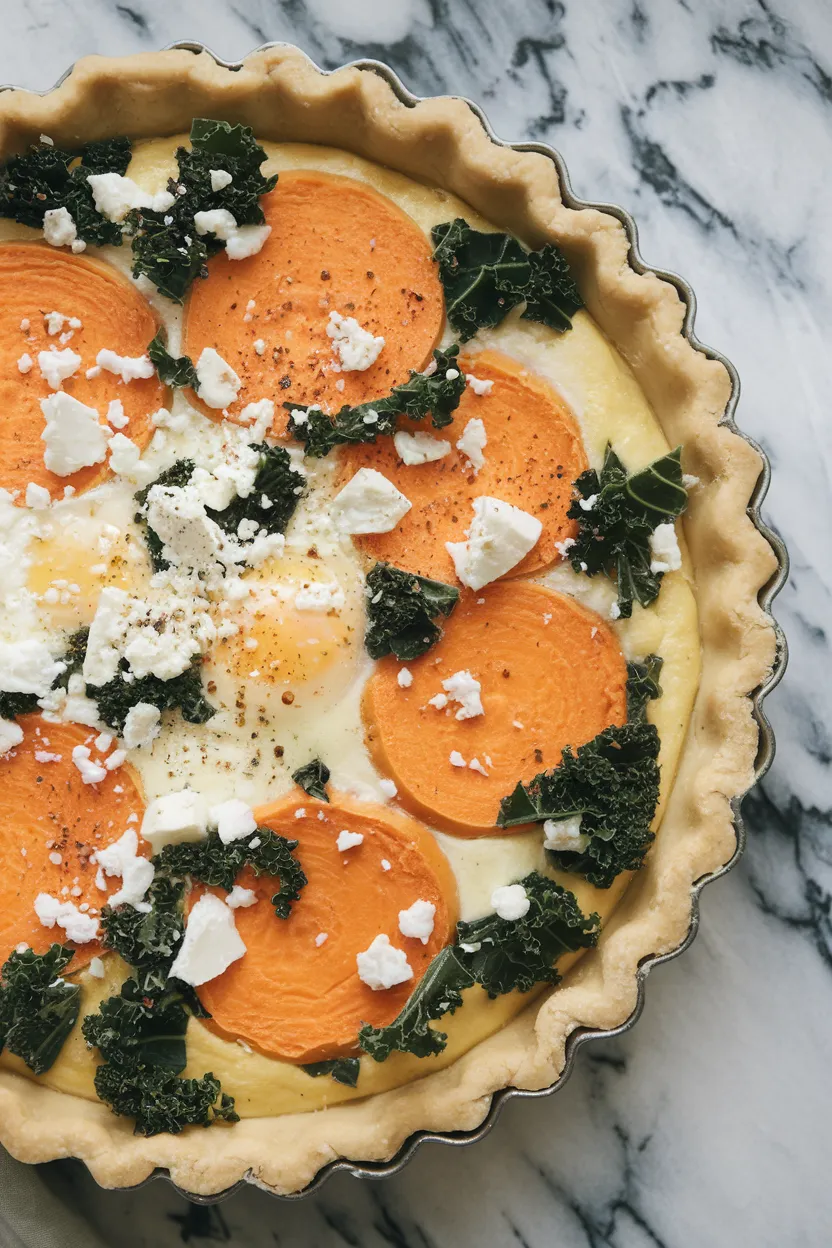 12. Sweet Potato and Kale Christmas Quiche