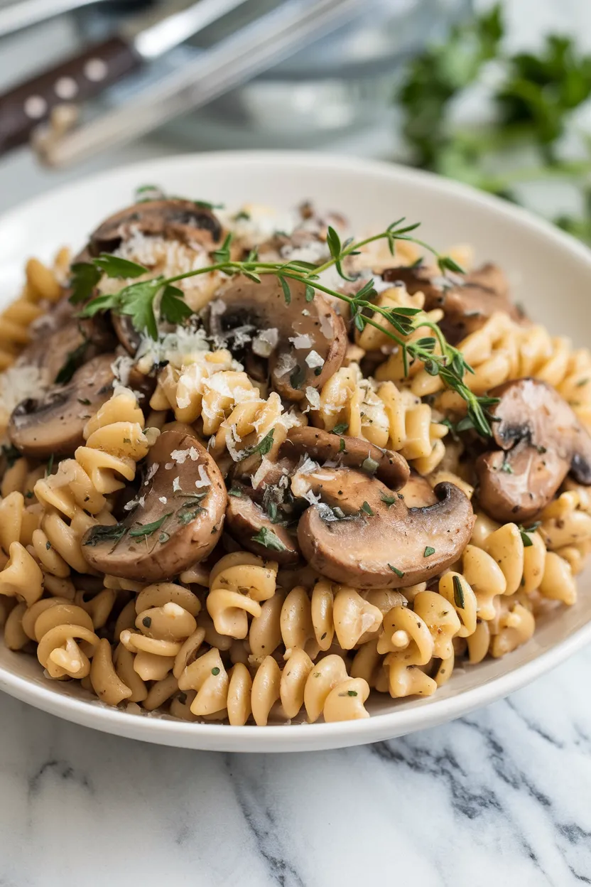 13. Barley Pasta with Mushrooms and Thyme