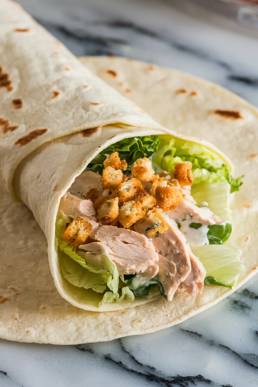 16. Quick Chicken Caesar Wraps