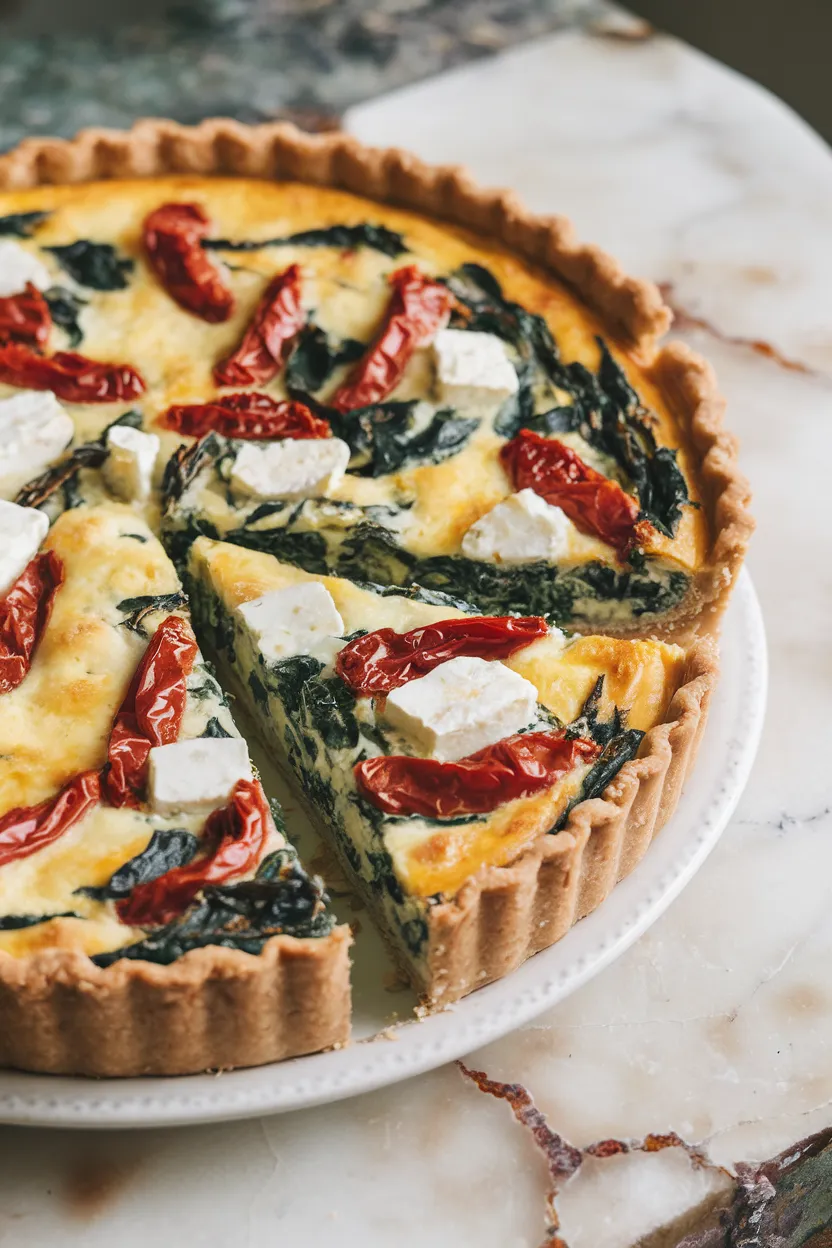 2. Festive Spinach and Feta Quiche