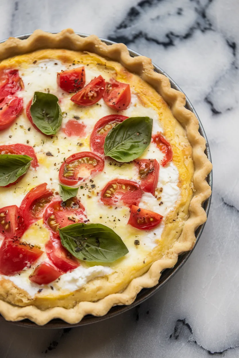 4. Tomato and Basil Cottage Cheese Quiche