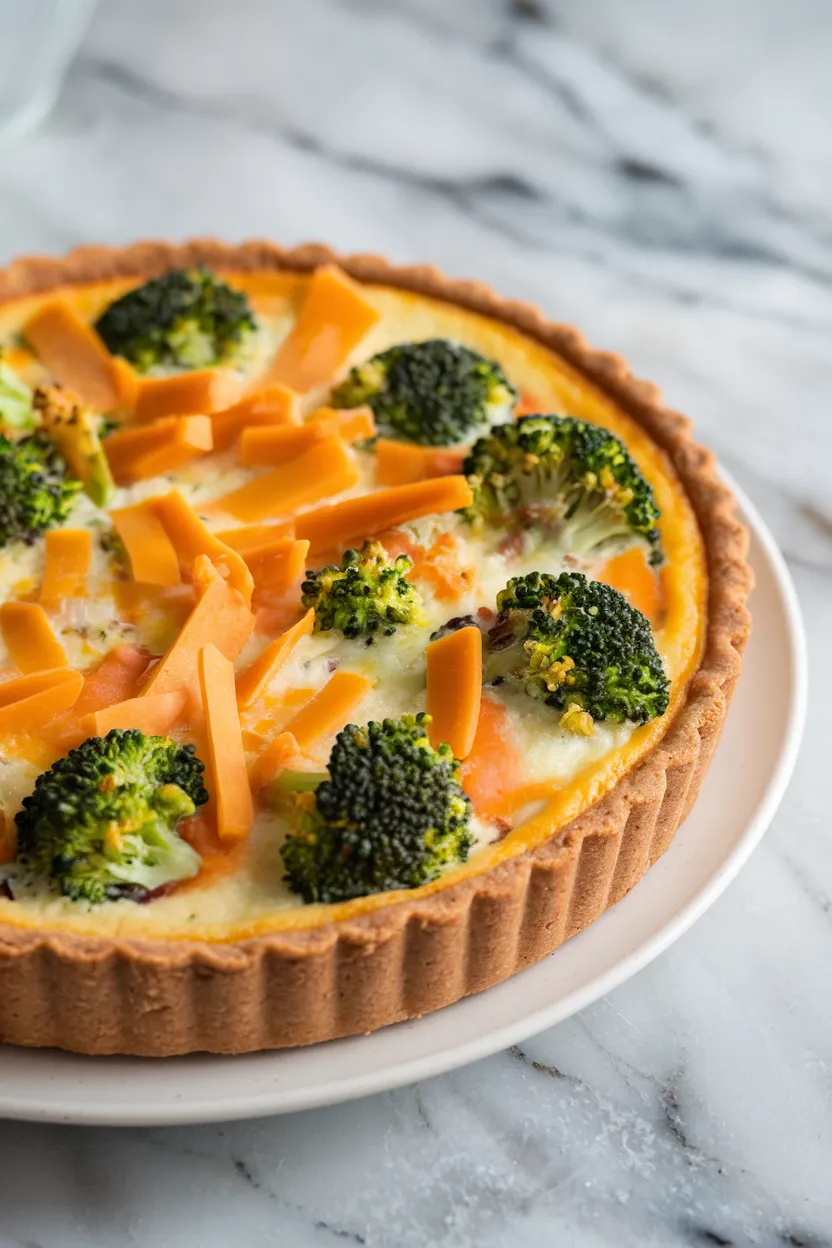 6. Broccoli and Cheddar Holiday Quiche