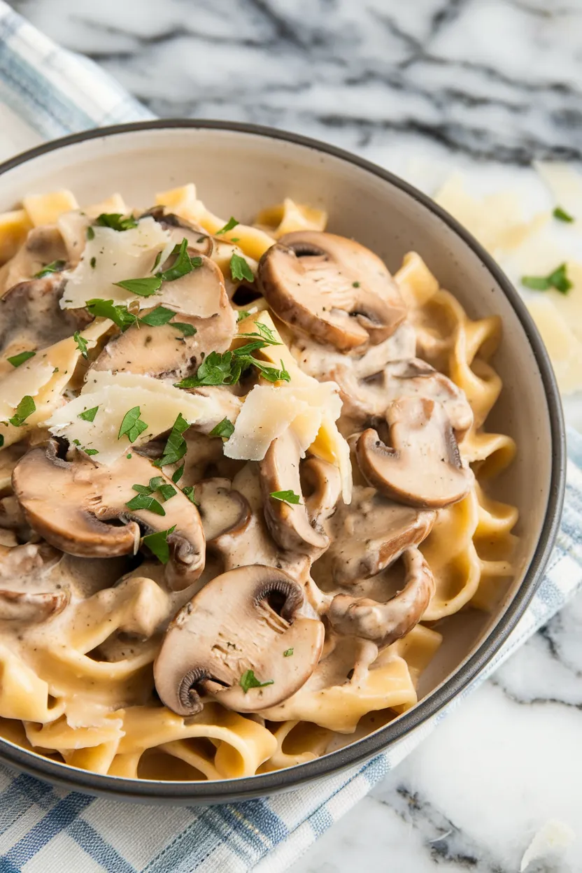 6. Creamy Mushroom Pasta