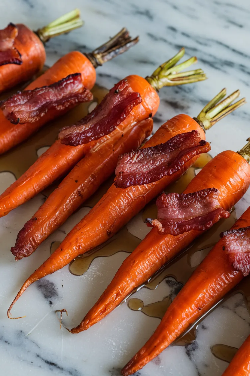 6. Maple Bacon Roasted Carrots