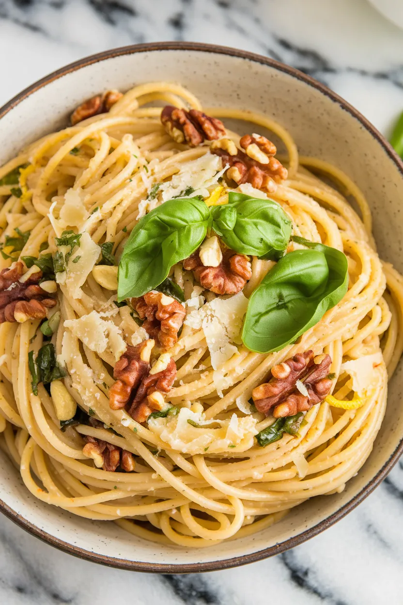 6. Spaghetti with Walnut Pesto