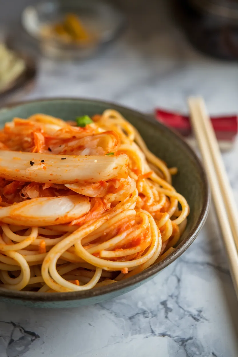 7. Kimchi Spaghetti