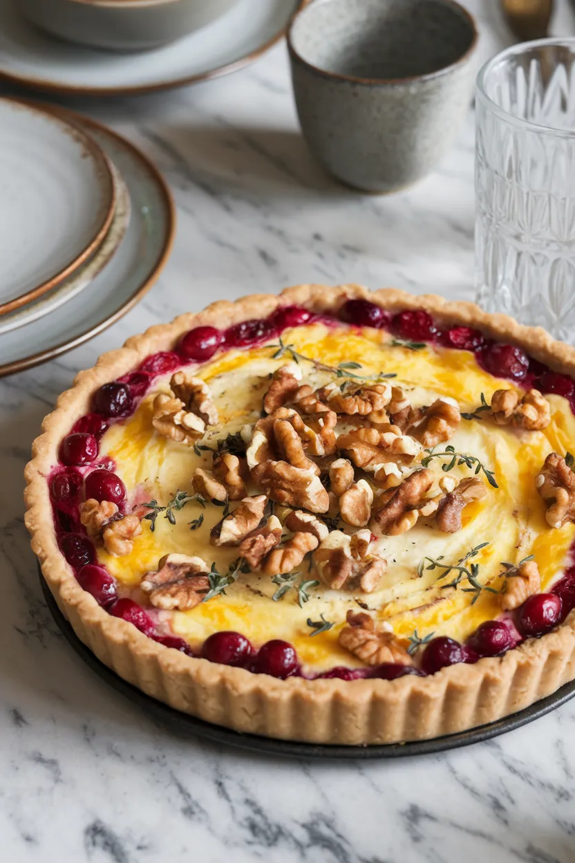 8. Cranberry and Brie Christmas Quiche