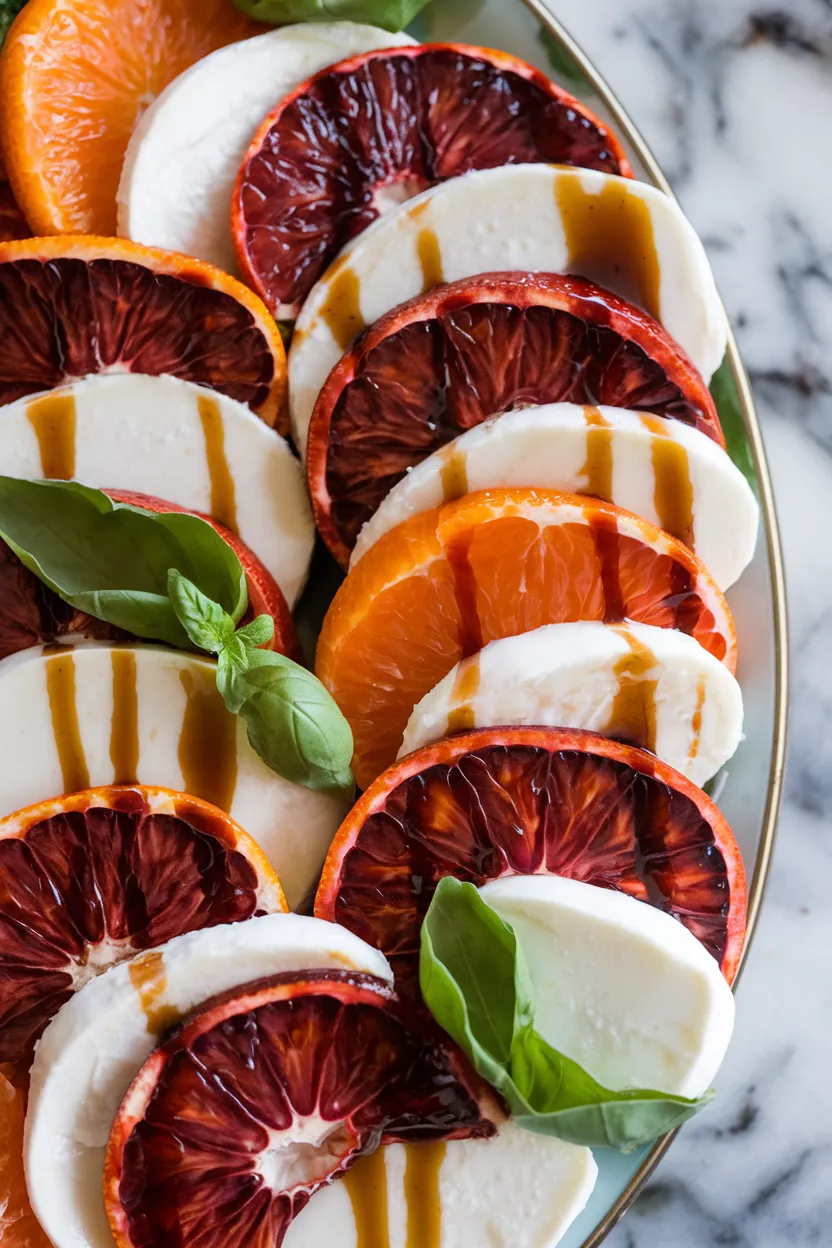 8. Winter Caprese Salad with Blood Oranges