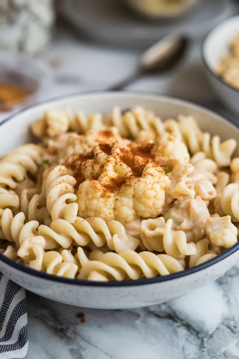 9. Cauliflower Alfredo with Fusilli