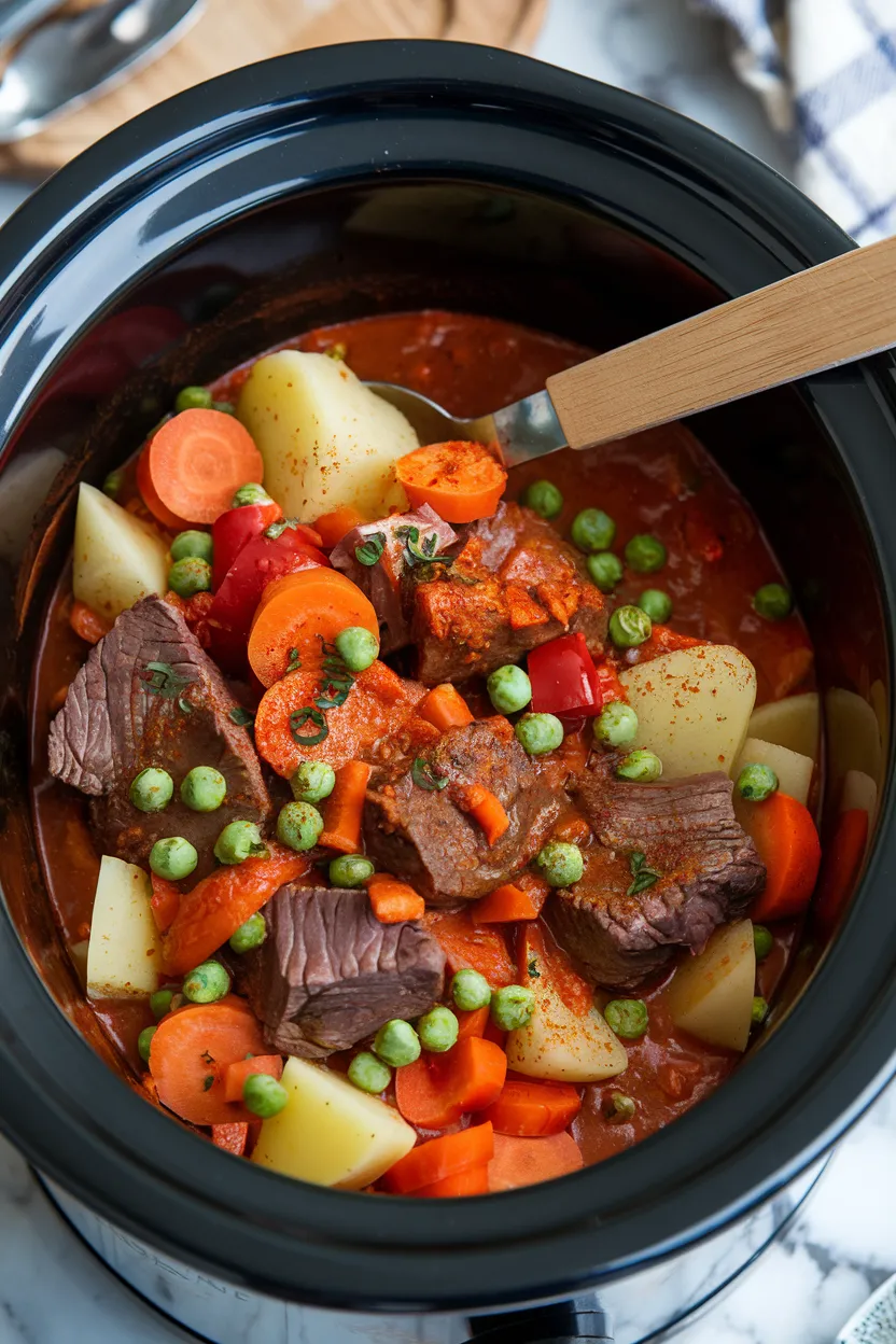 9. Spicy Beef Stew Crockpot Recipe