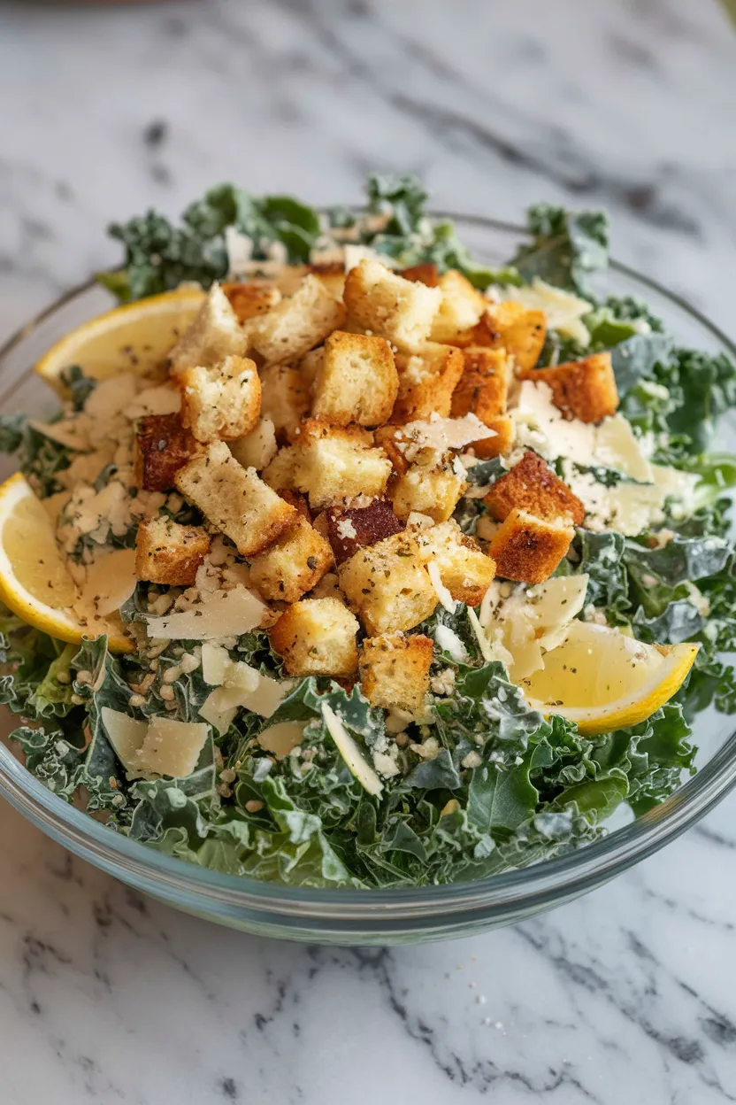 1. Classic Kale Caesar Salad