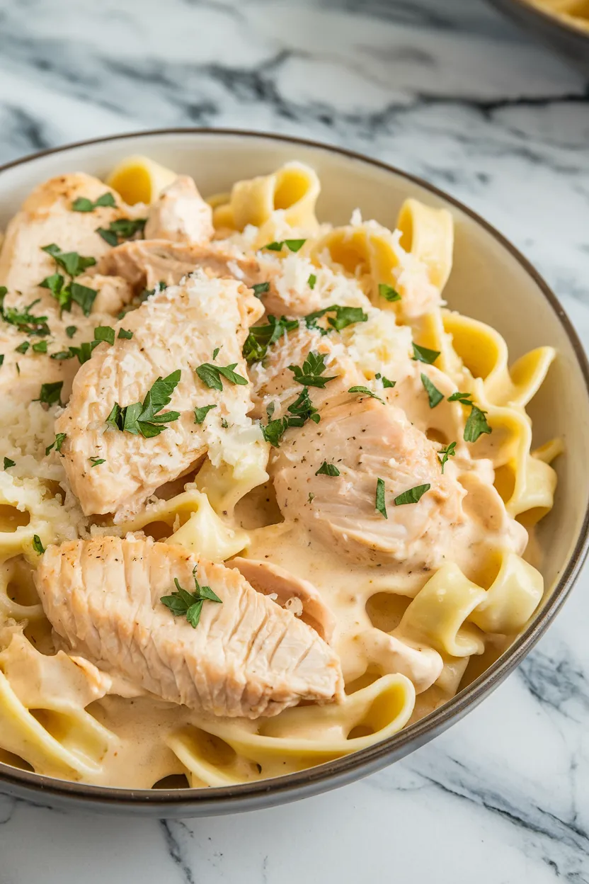 1. Creamy Chicken Alfredo Pasta