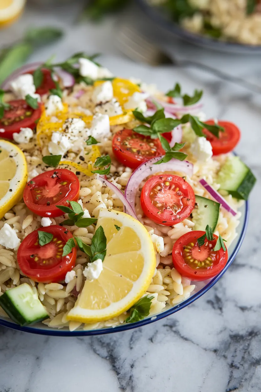 1. Lemon Herb Orzo Salad