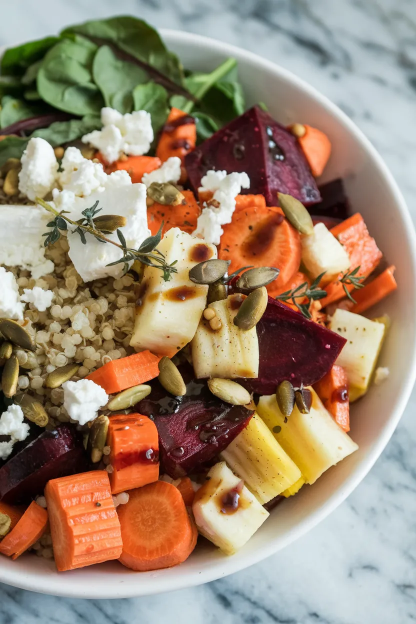 1. Roasted Root Veggie Nourish Bowl