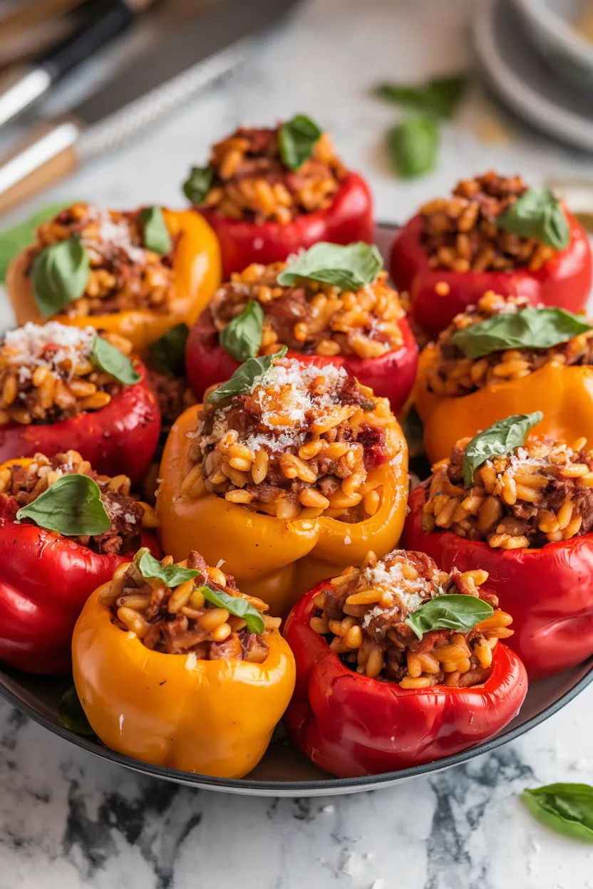 11. Orzo Stuffed Peppers