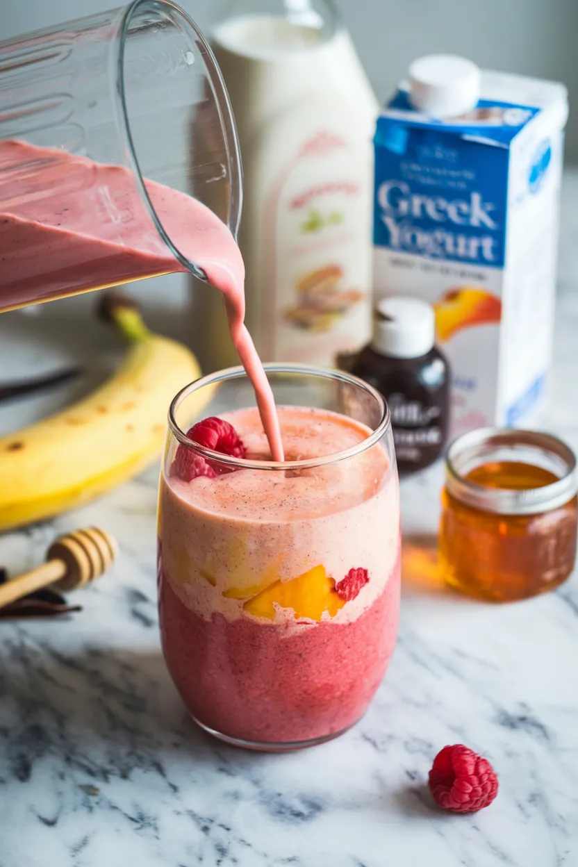 12. Raspberry Peach Smoothie