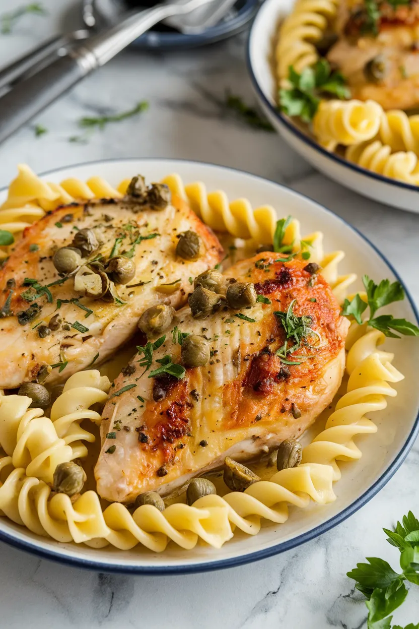 14. Chicken Piccata with Pasta