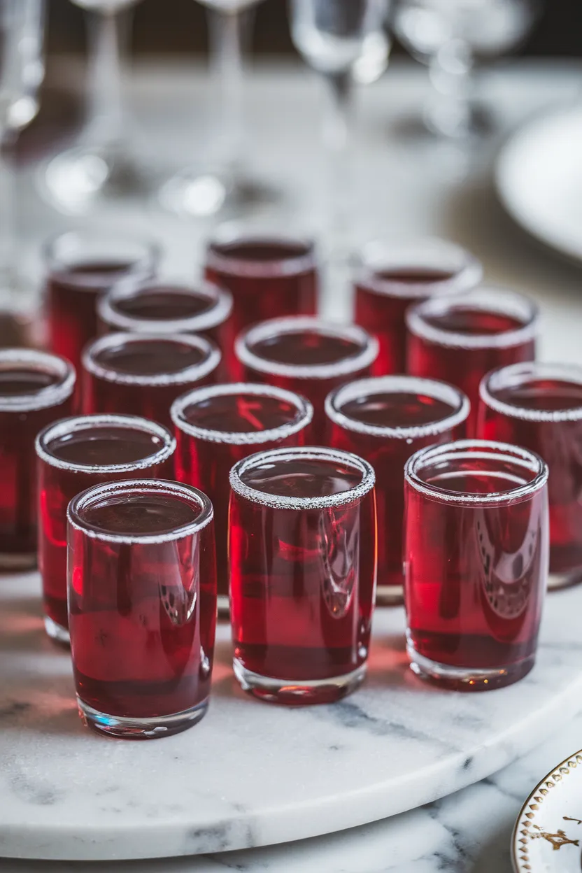 14. Sparkling Pomegranate Champagne Jello Shots