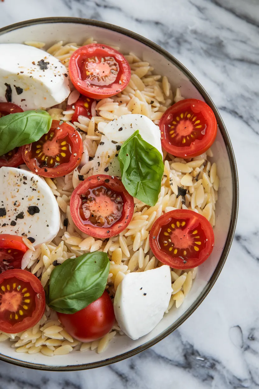 16. Caprese Orzo Salad