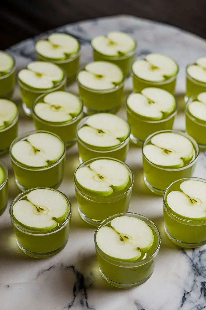 19. Sour Apple Champagne Jello Shots