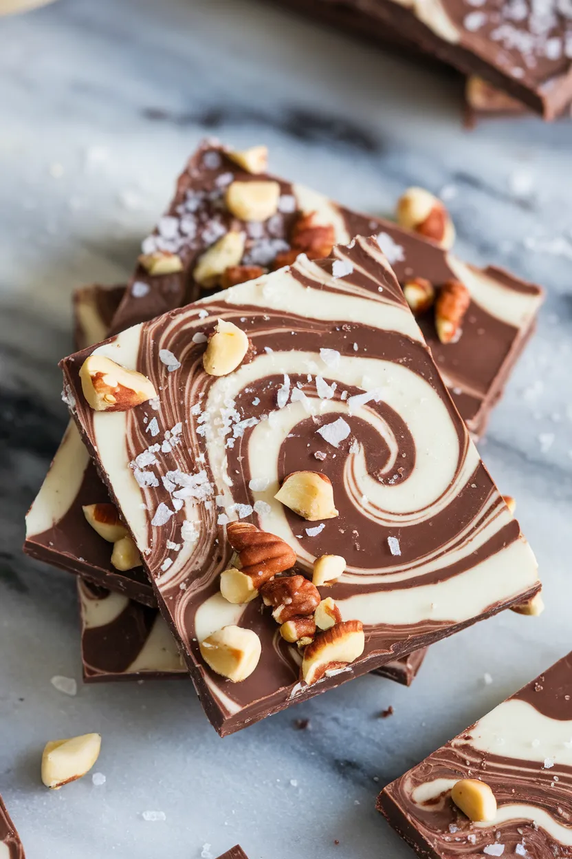 3. Chocolate Swirl Cottage Cheese Bark