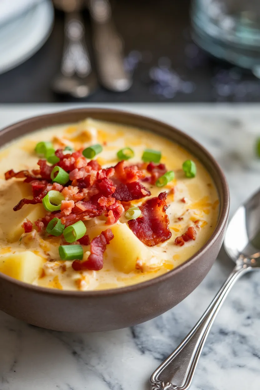 4. Cheese and Bacon Potato Soup