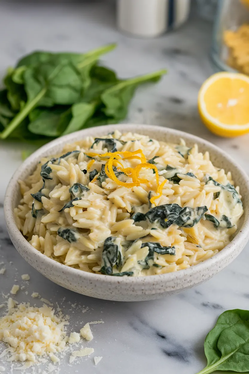 4. Creamy Spinach Orzo