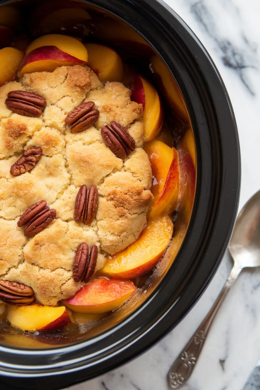 5. Crockpot Peach Cobbler