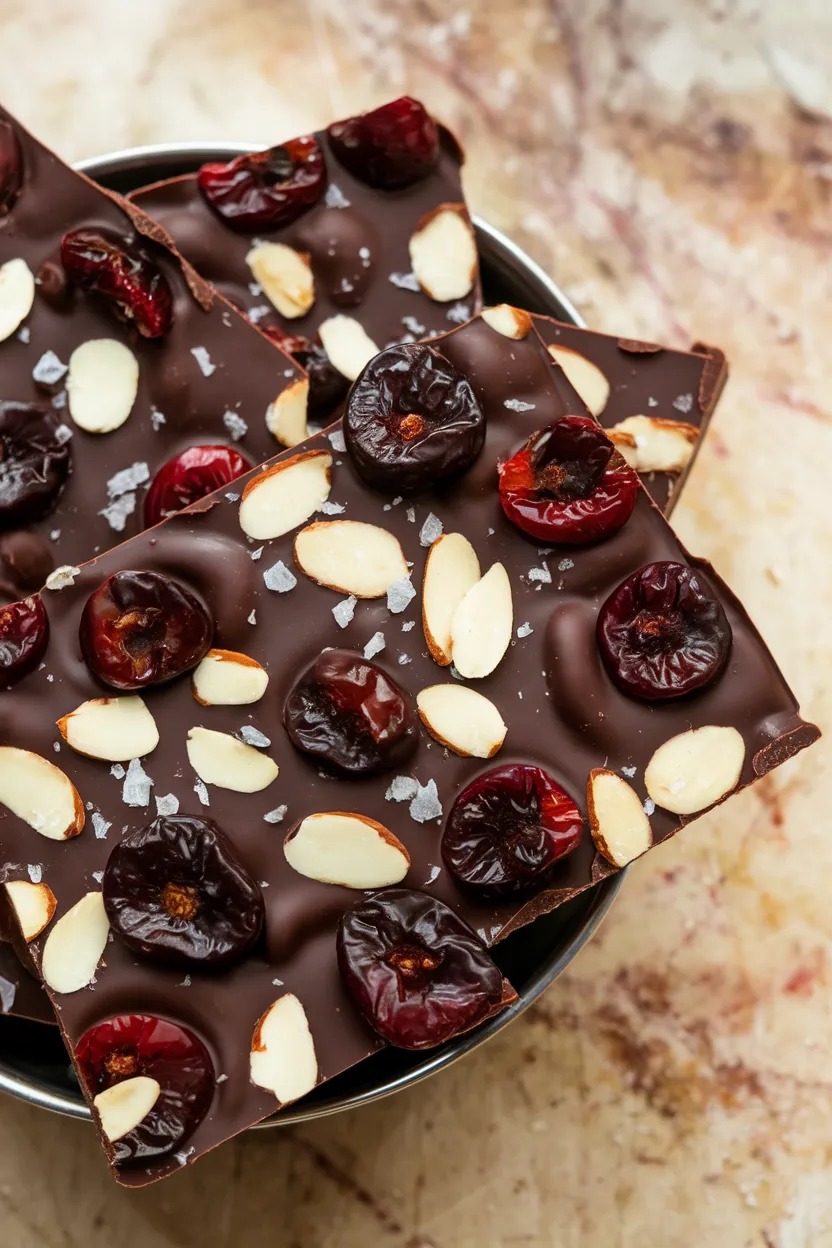 6. Dark Chocolate Cherry Almond Bark