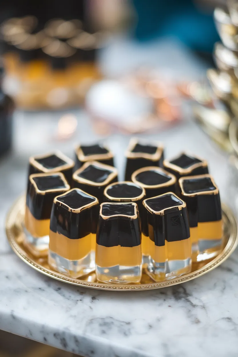 8. Black and Gold Champagne Jello Shots